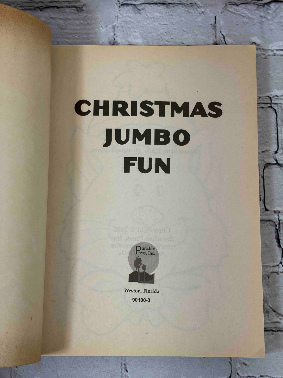 Christmas Jumbo Fun Coloring & Activity Book, 2002 Paradise Press - title page
