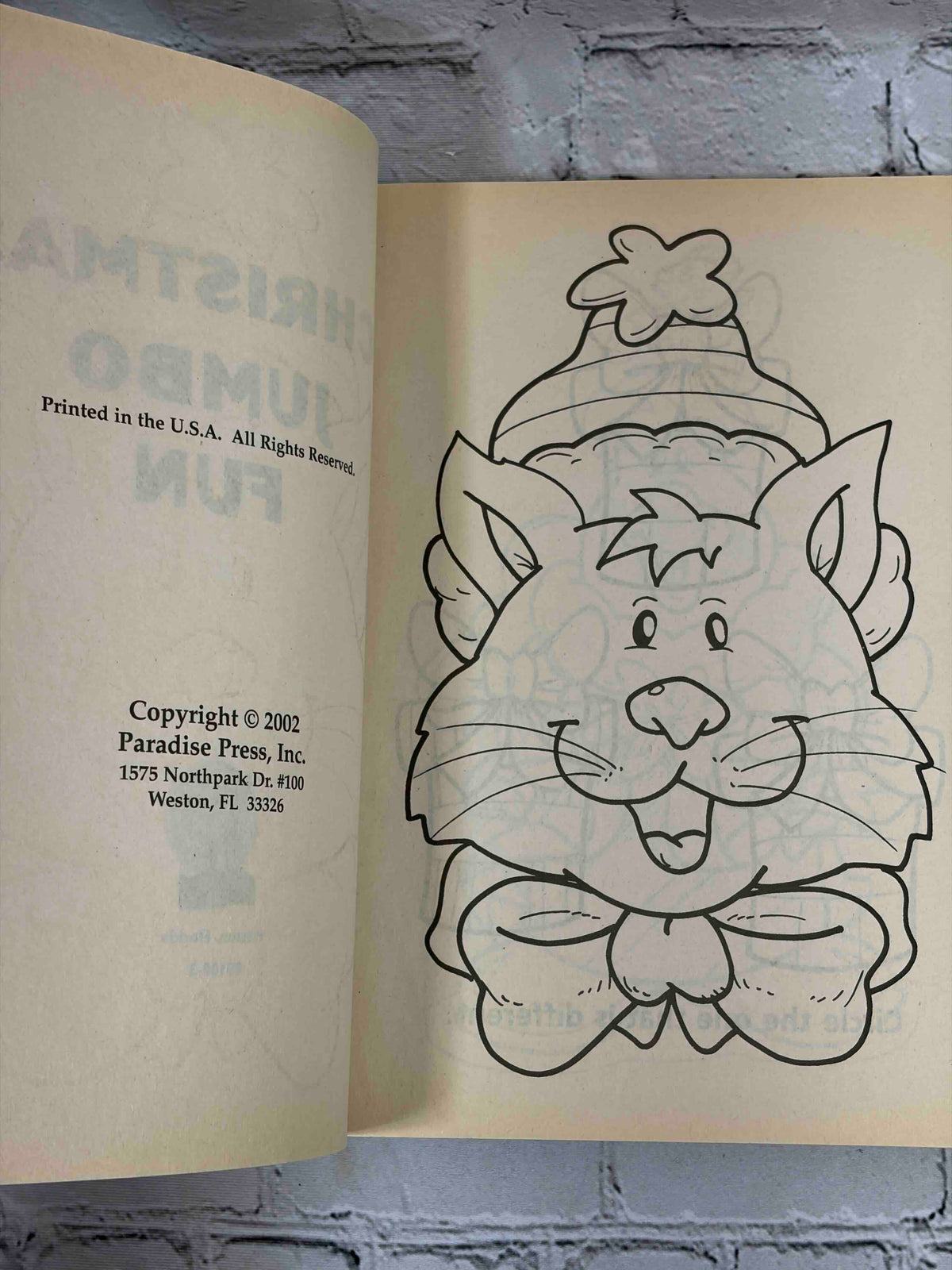 Christmas Jumbo Fun Coloring & Activity Book, 2002 Paradise Press - copyright page