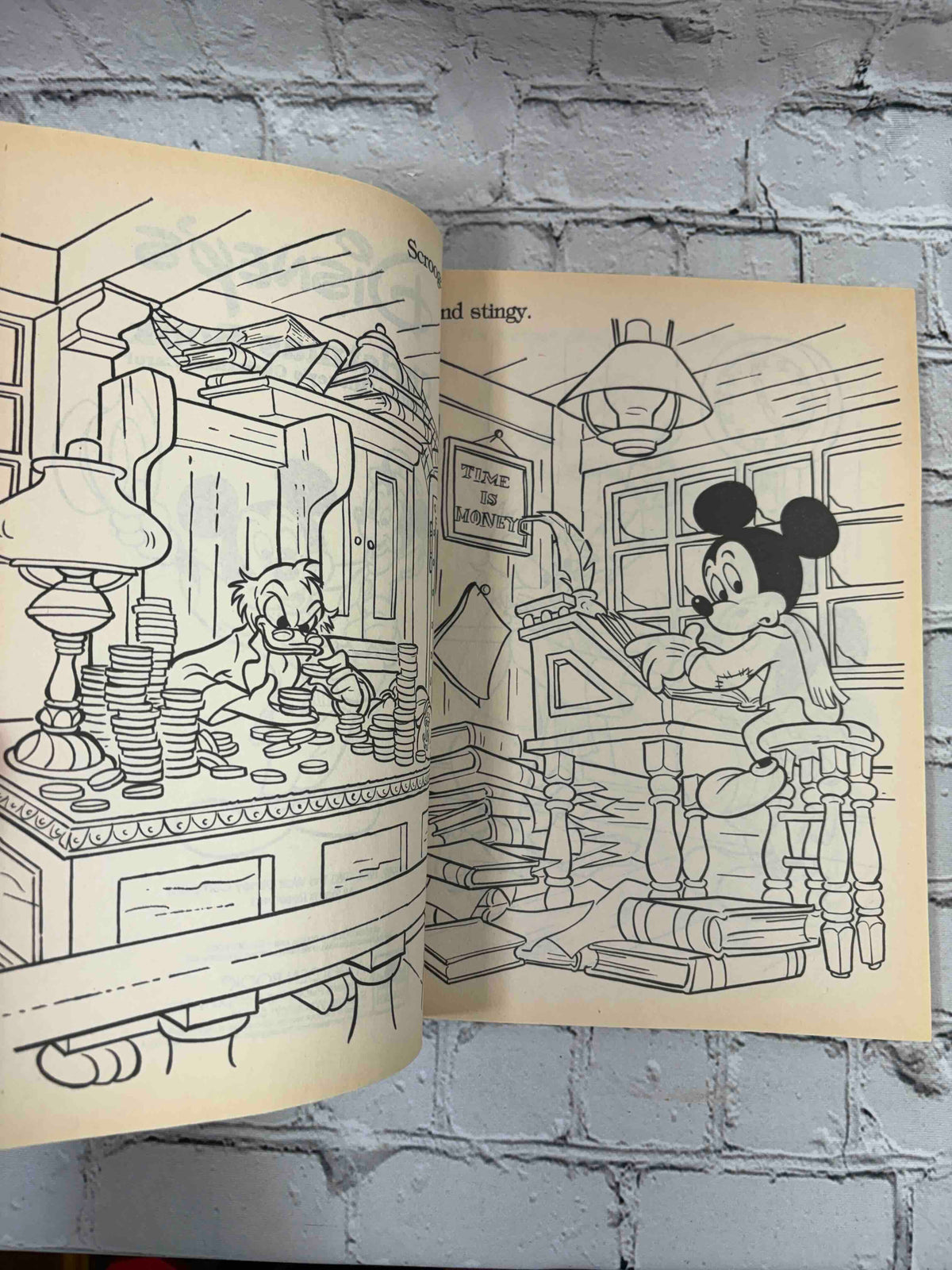 Disney's Christmas Book Featuring Mickey's Christmas Carol, 1989 Golden coloring book - coloring pages