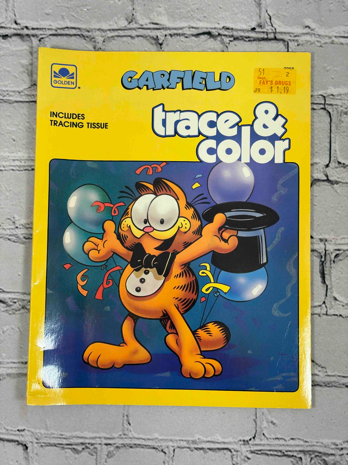 Garfield Trace & Color, 1988 Golden Book - front cover with price sticker