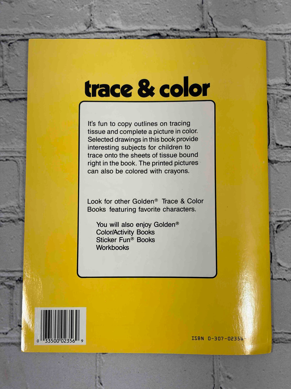 Garfield Trace & Color, 1988 Golden Book - back cover