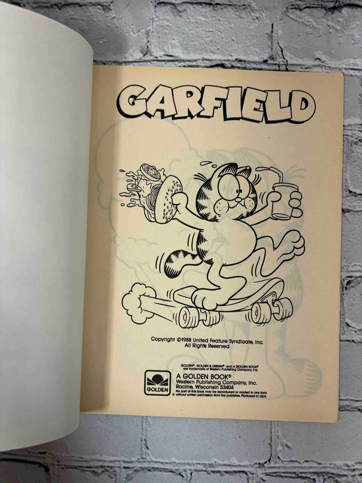 Garfield Trace & Color, 1988 Golden Book - title and copyright page
