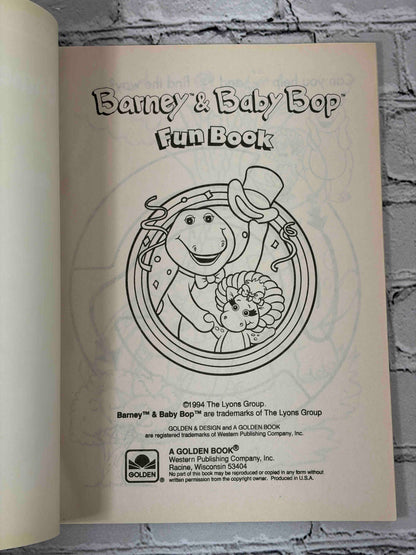 Barney & Baby Bop Fun Book, 1994 Golden - title page
