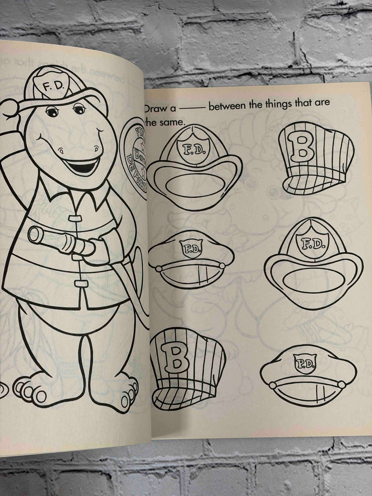 Barney & Baby Bop Fun Book, 1994 Golden - activity pages