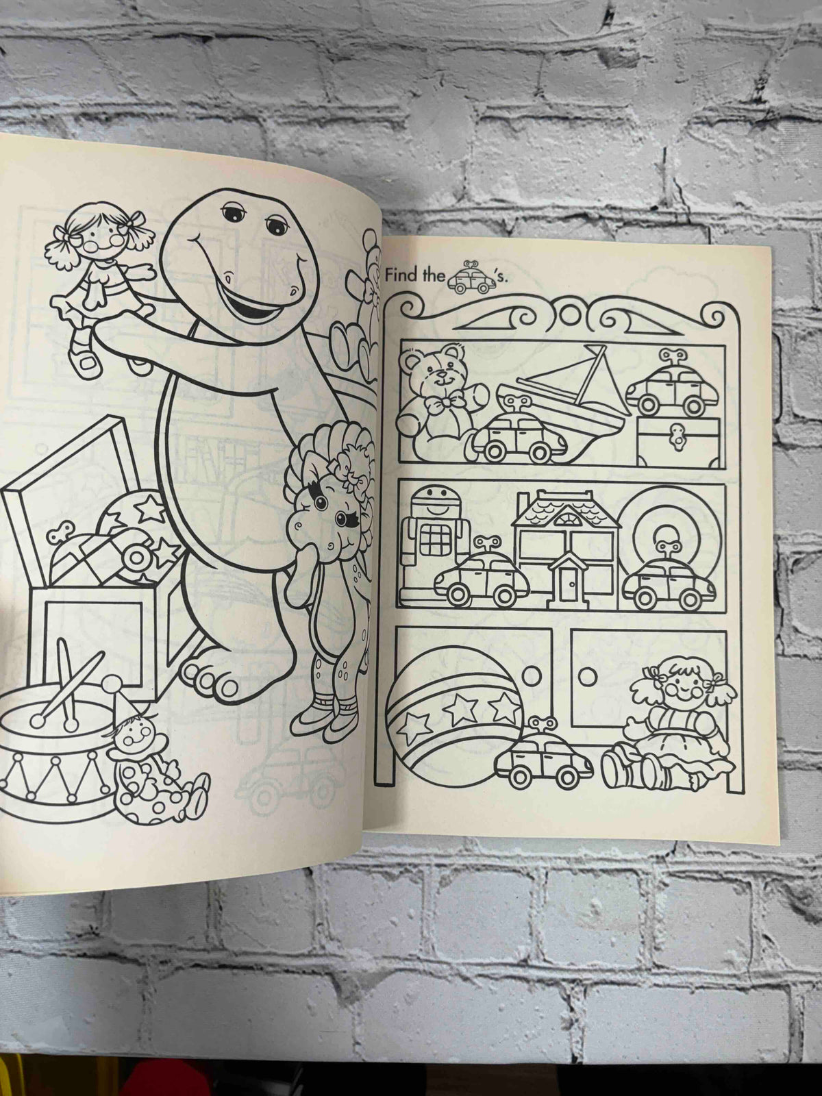 Barney & Baby Bop Fun Book, 1994 Golden - activity pages