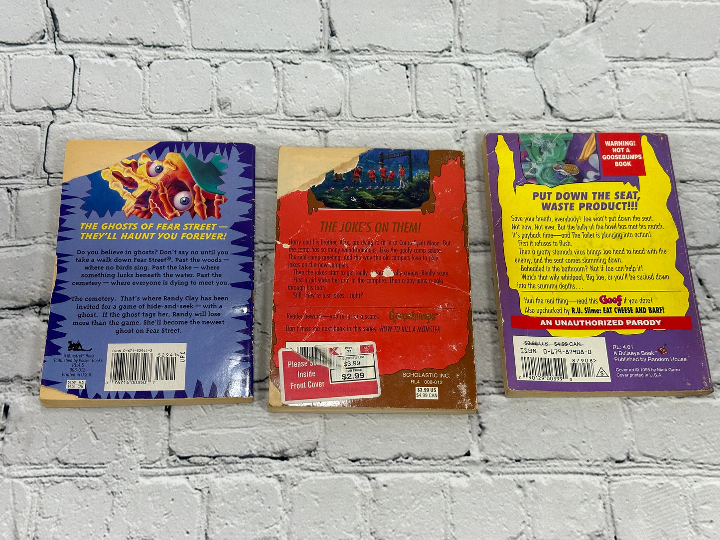 R.L. Stine Goosebumps & Ghosts of Fear Street / R U Slime parody [Lot of 9 · 1990s]