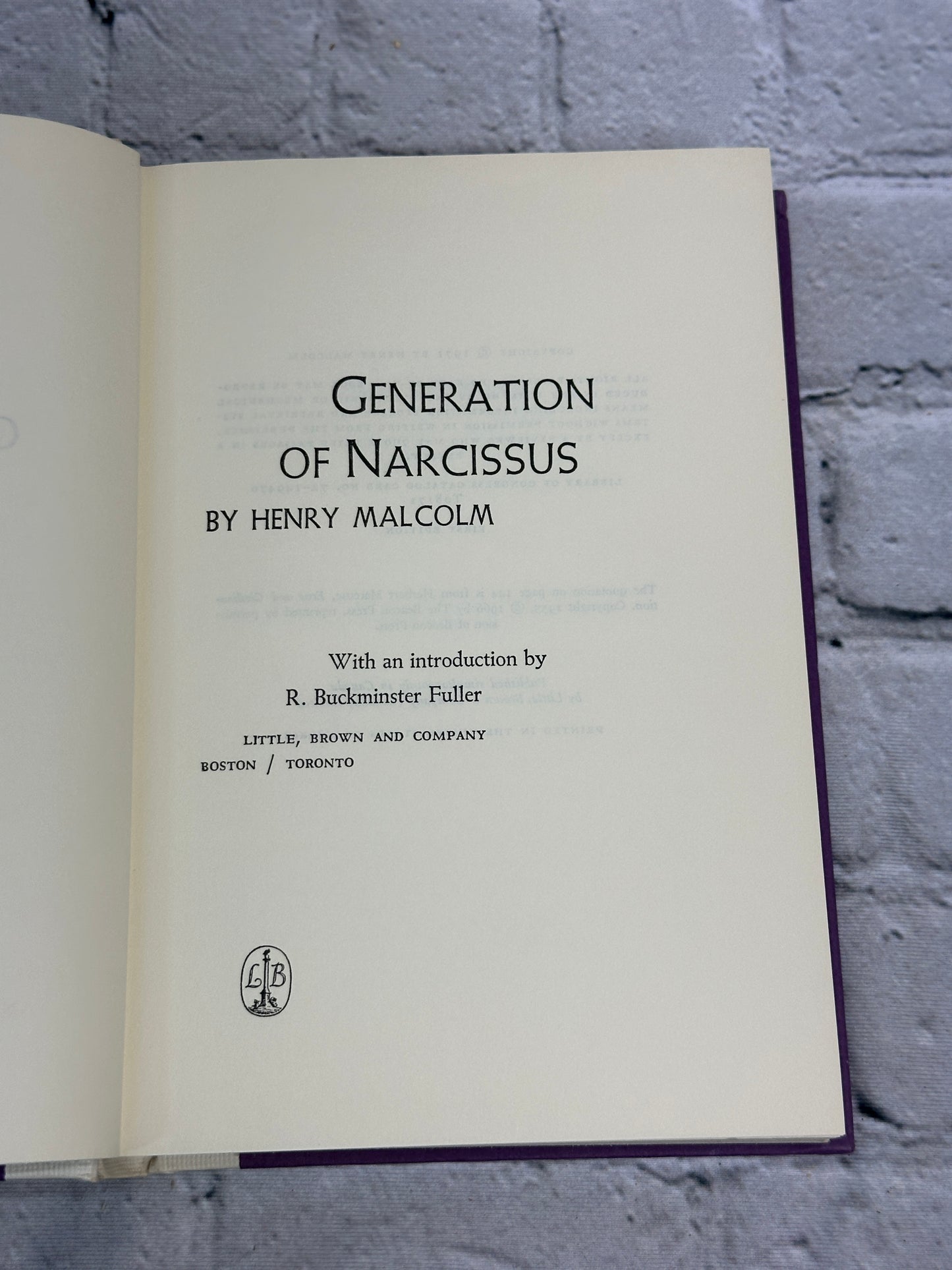 Generation of Narcissus by Henry Malcolm [1971 · 1st Ed.]