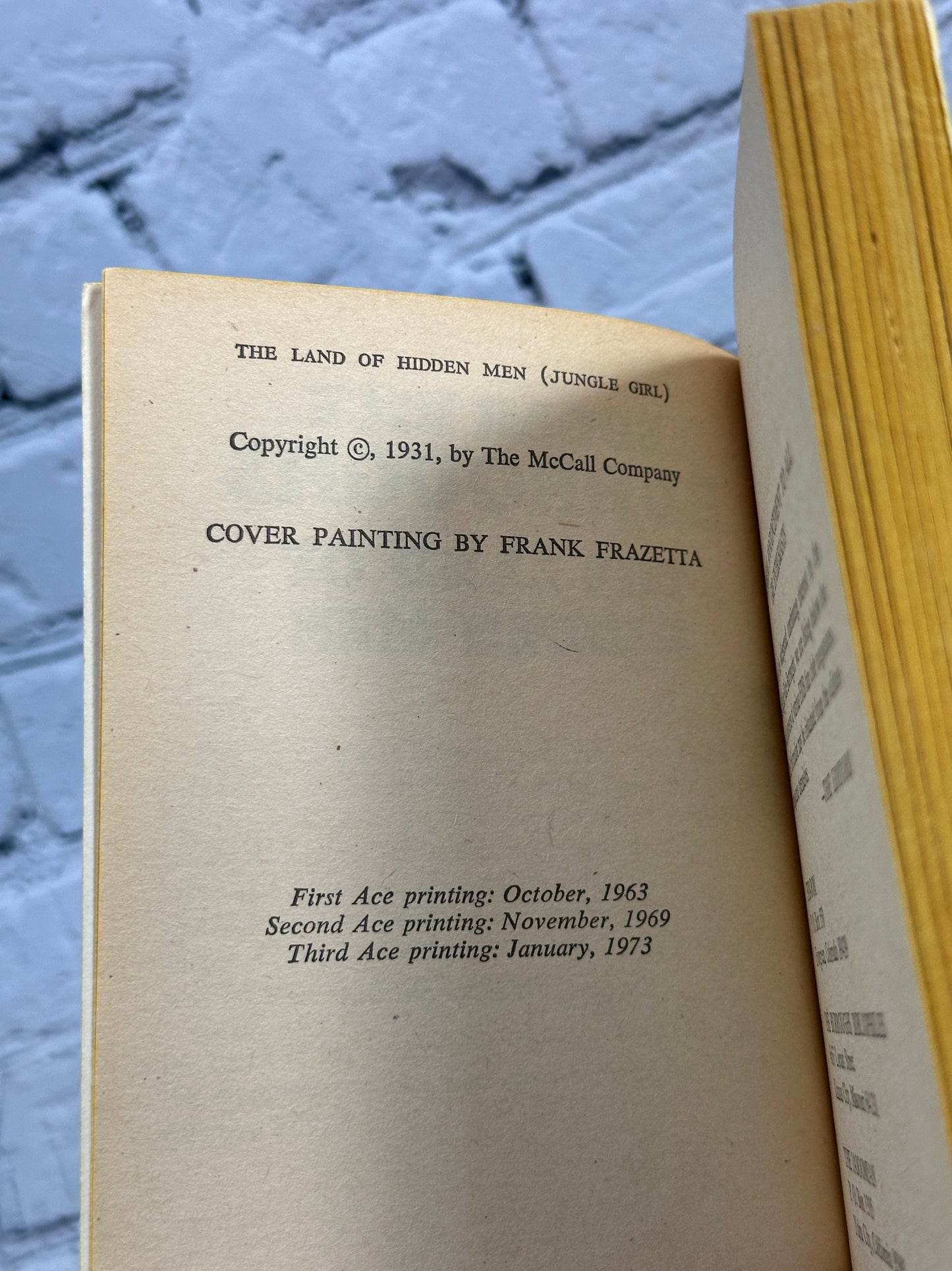 The Land Of Hidden Me by Edgar Rice Burroughs [1973 · Third Ace Printing]