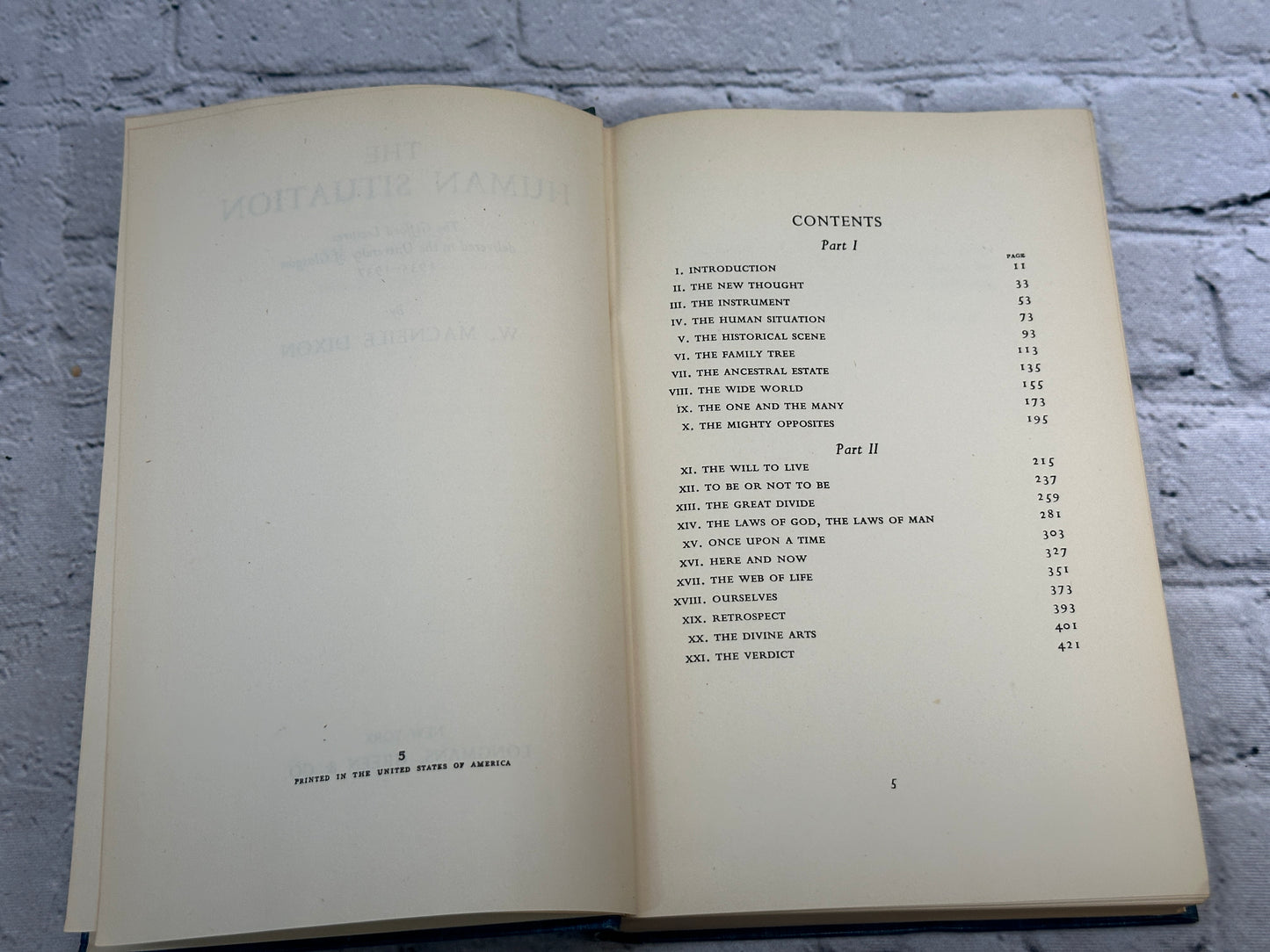 The Human Situation by W. Macneile Dixon [1937]