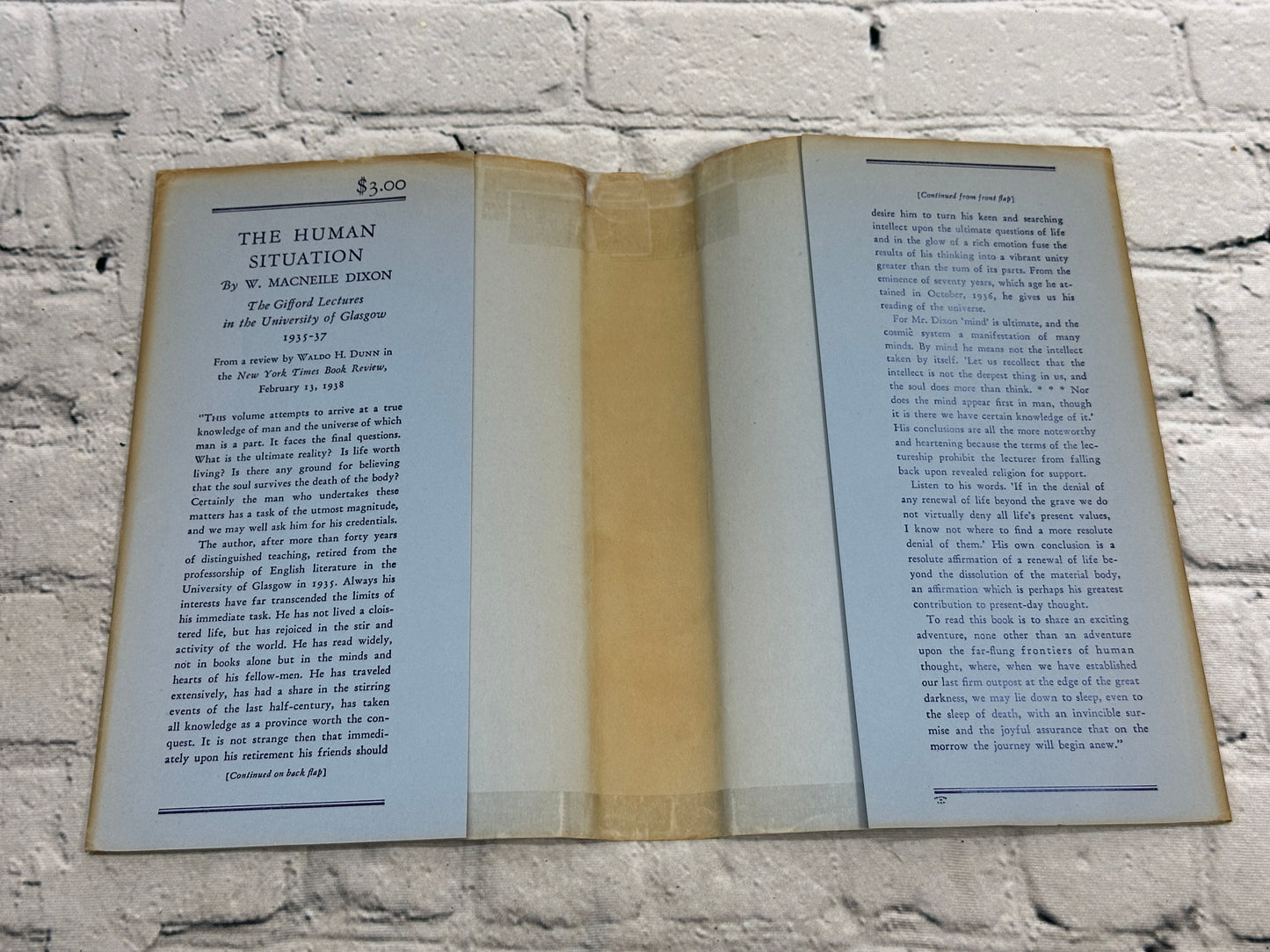 The Human Situation by W. Macneile Dixon [1937]