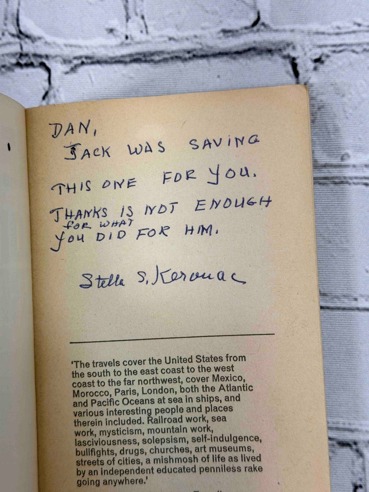 Lonesome Traveller (Signed & Inscribed by Stella Kerouac)