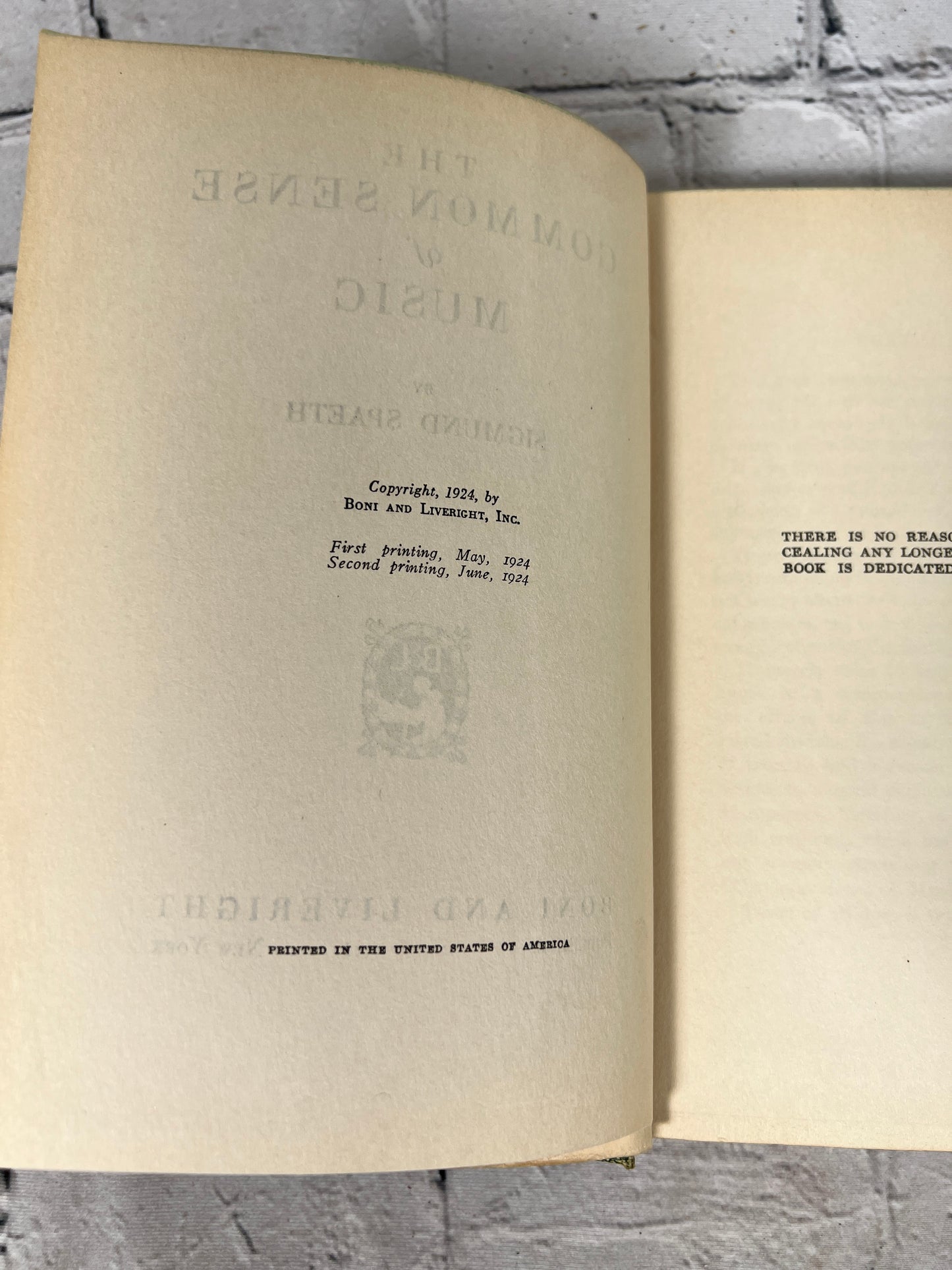 The Common Sense of Music by Sigmund Spaeth [1924 · Second Print]