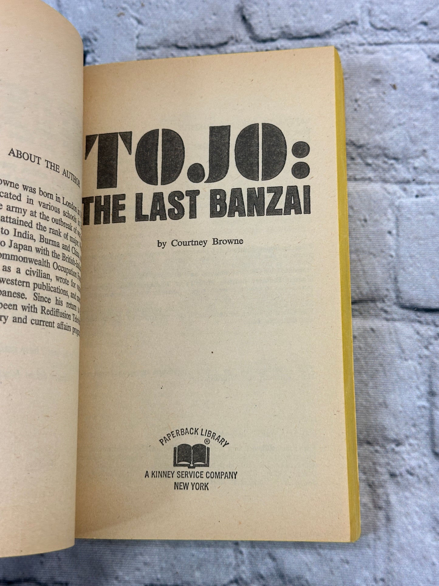 Tojo: The Last Banzai by Courtney Browne [1972 · A Paperback Library Edition]