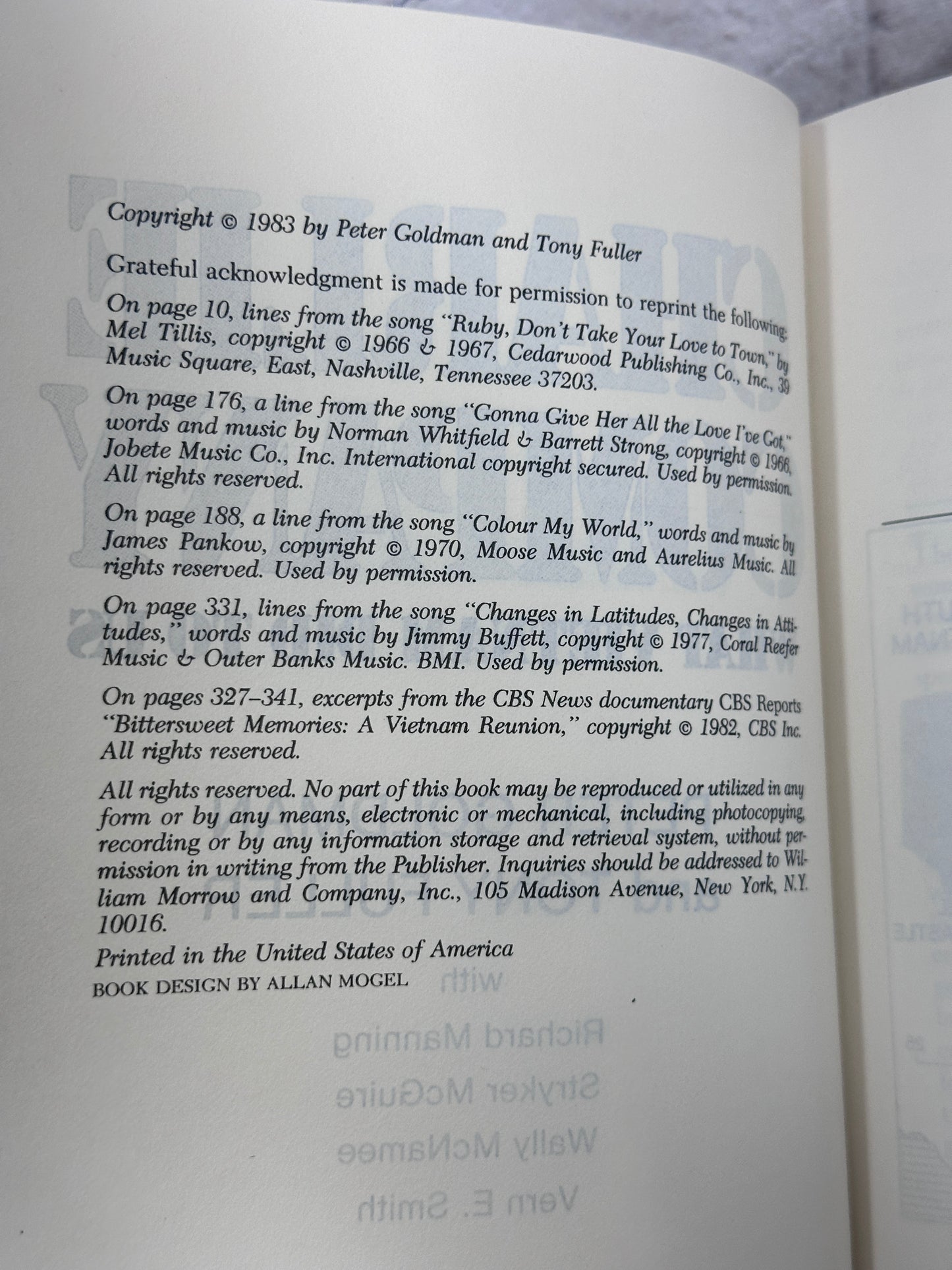 Charlie Company What Vietnam Did to Us By Peter Goldman Tony Fuller [BCE · 1983]