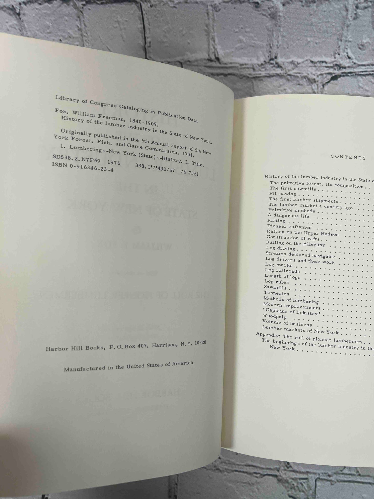 History of the Lumber Industry in the State of New York