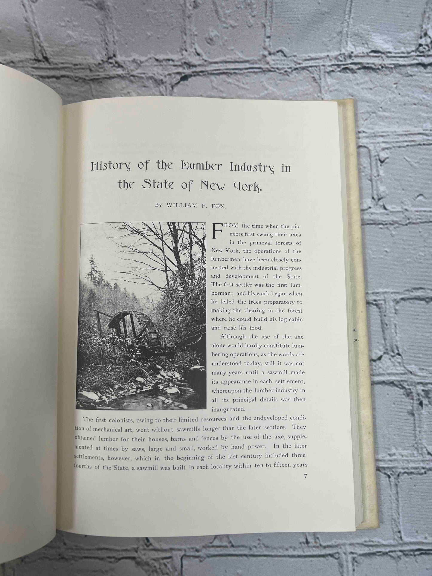 History of the Lumber Industry in the State of New York