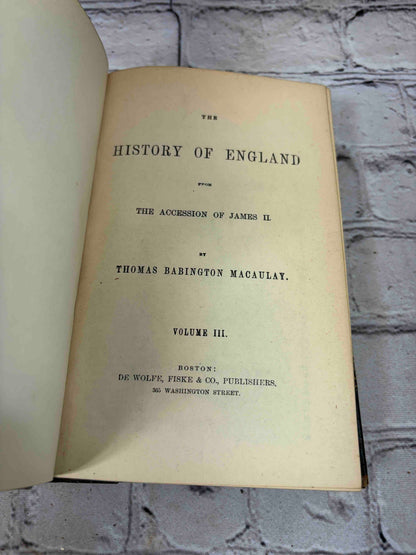 The History of England from the Accession of James II  (Vol. 3)