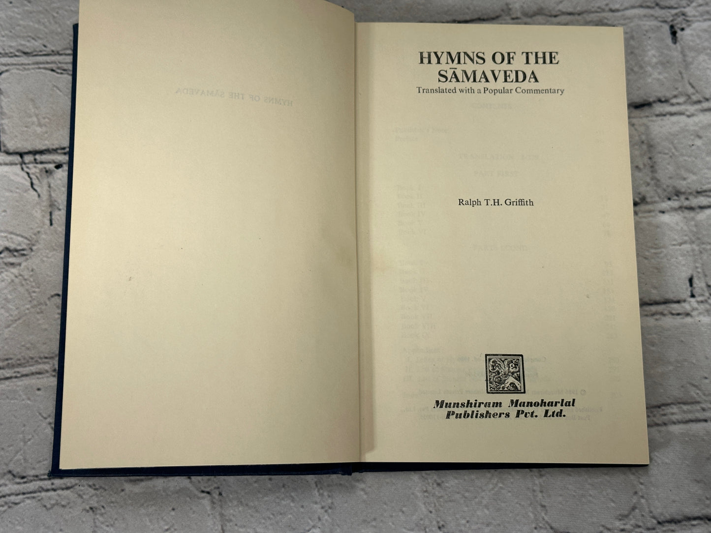 Hymns Of The Samaveda by Ralph T H Griffith [1986]