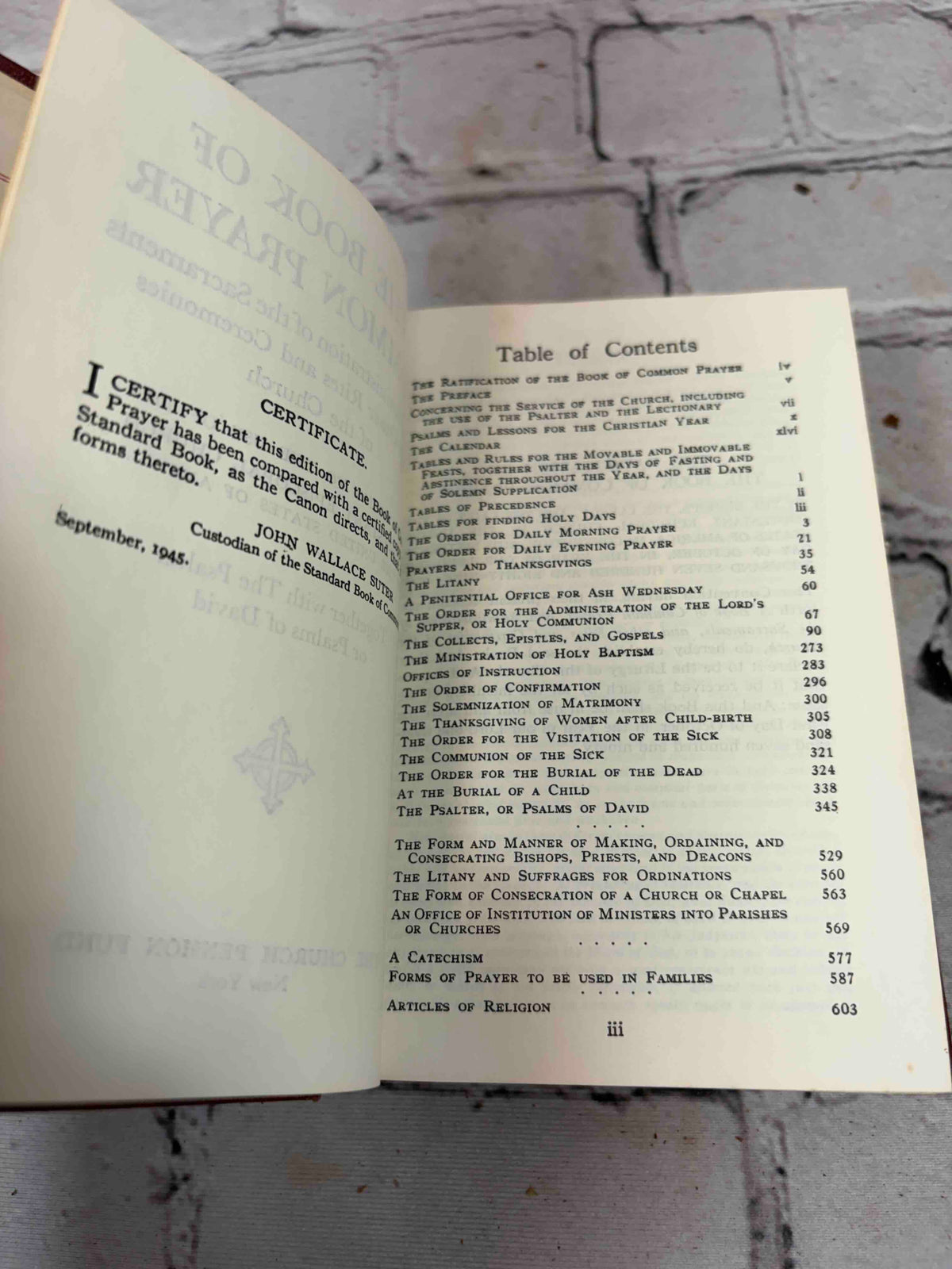 The Book of Common Prayer and the Psalter or Psalms of David
