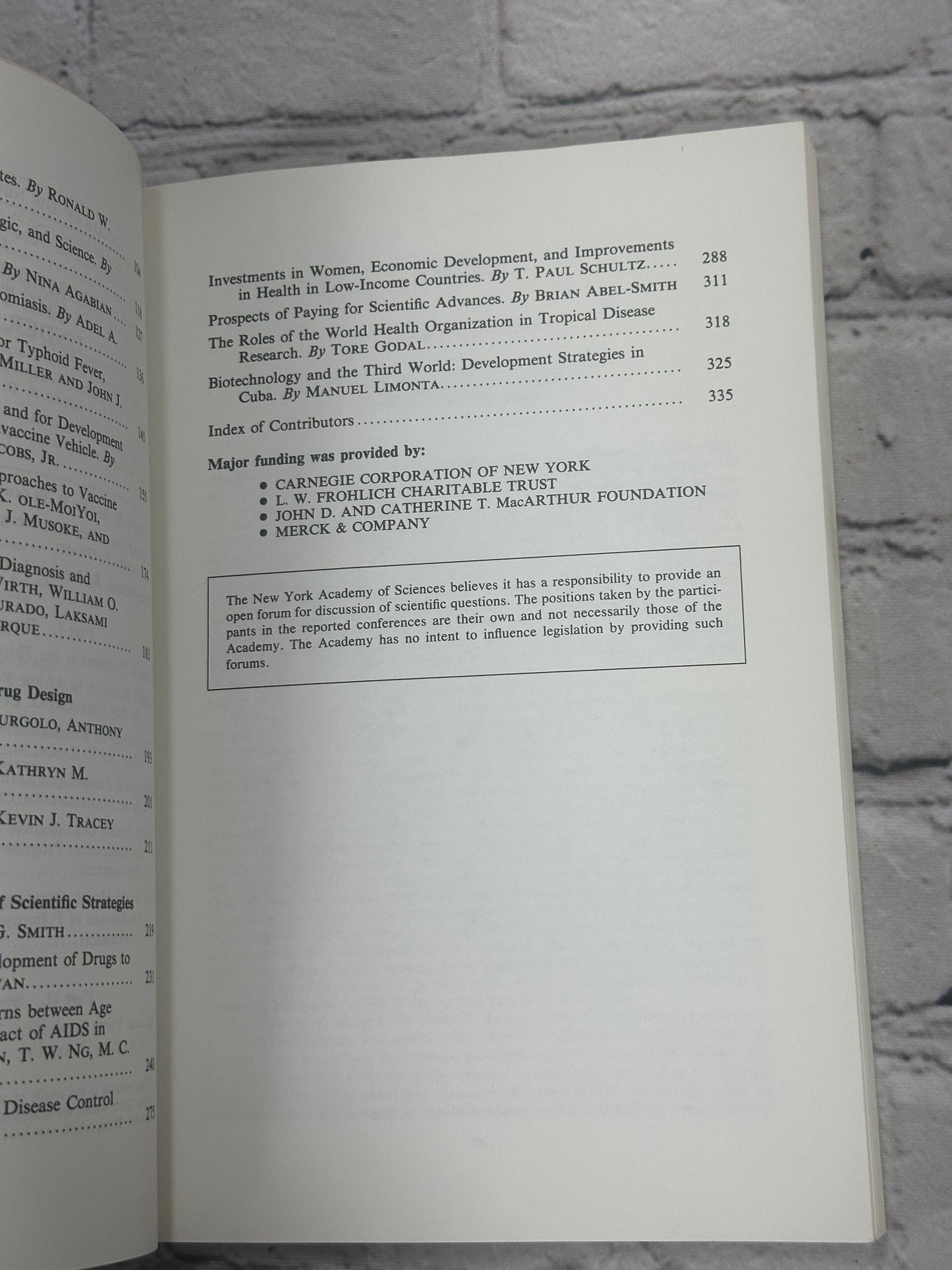 Biomedical Sciences and the Third World: Under the Volcano Vol. 569 [1989]