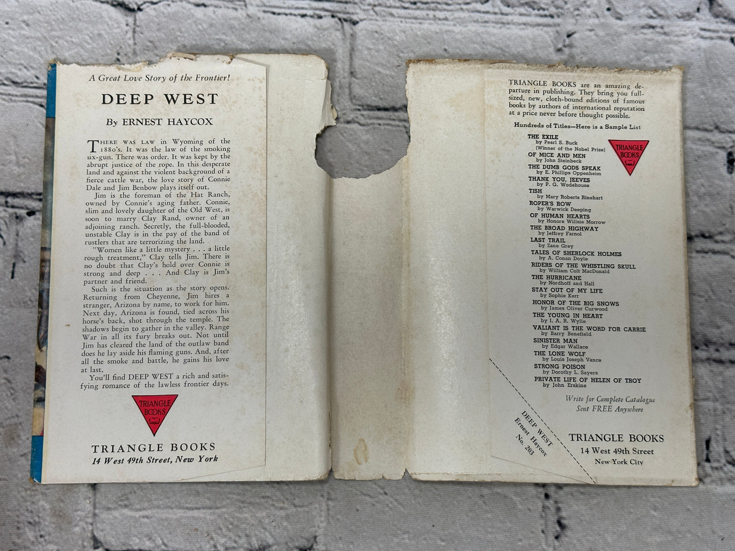 Deep West by Ernest Haycox [1939 · Second Printing]