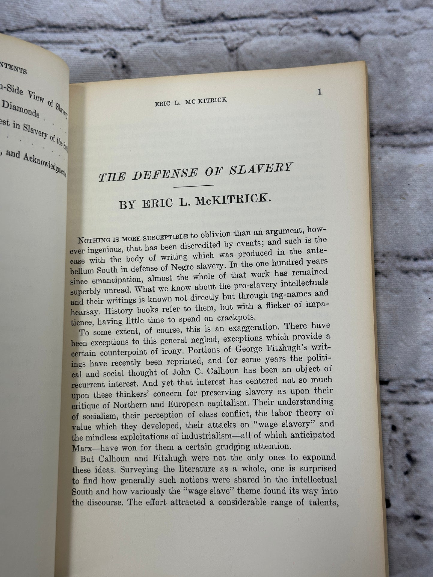 Slavery Defended The Views of the Old South by Eric L McKitrick [1st Ed. · 1963]