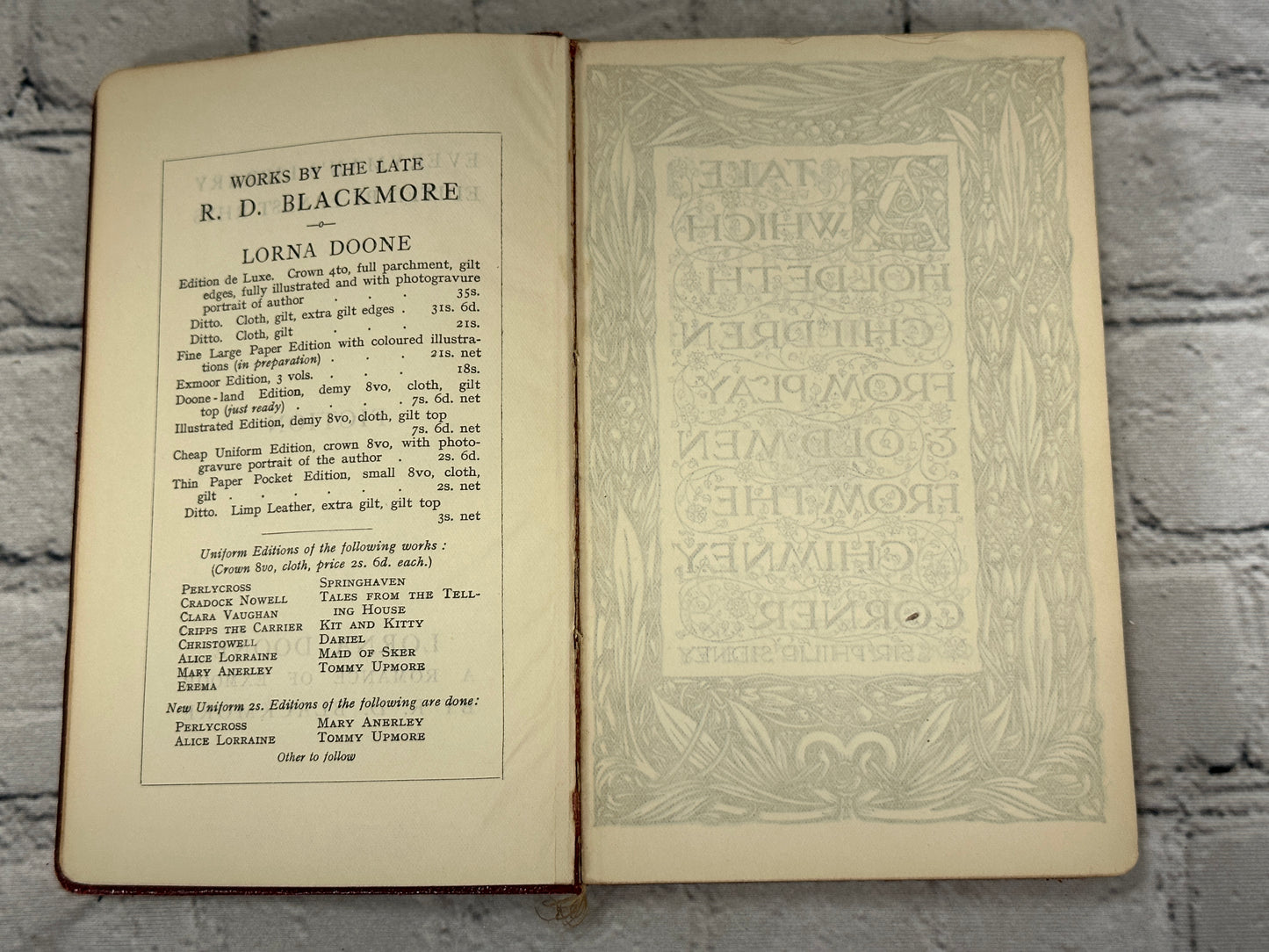 Lorna Doone A Romance of Exmoor By R. D. Blackmore [Everymans Library · 1909]