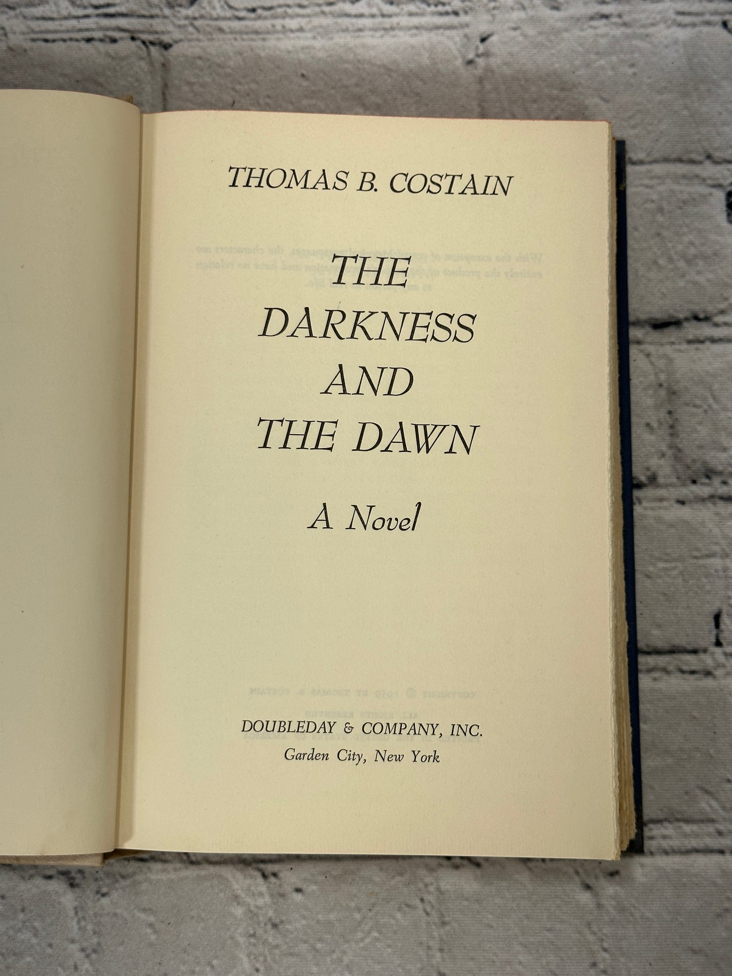 The Darkness And The Dawn by Thomas B. Costain [1959 · Book Club Edition]