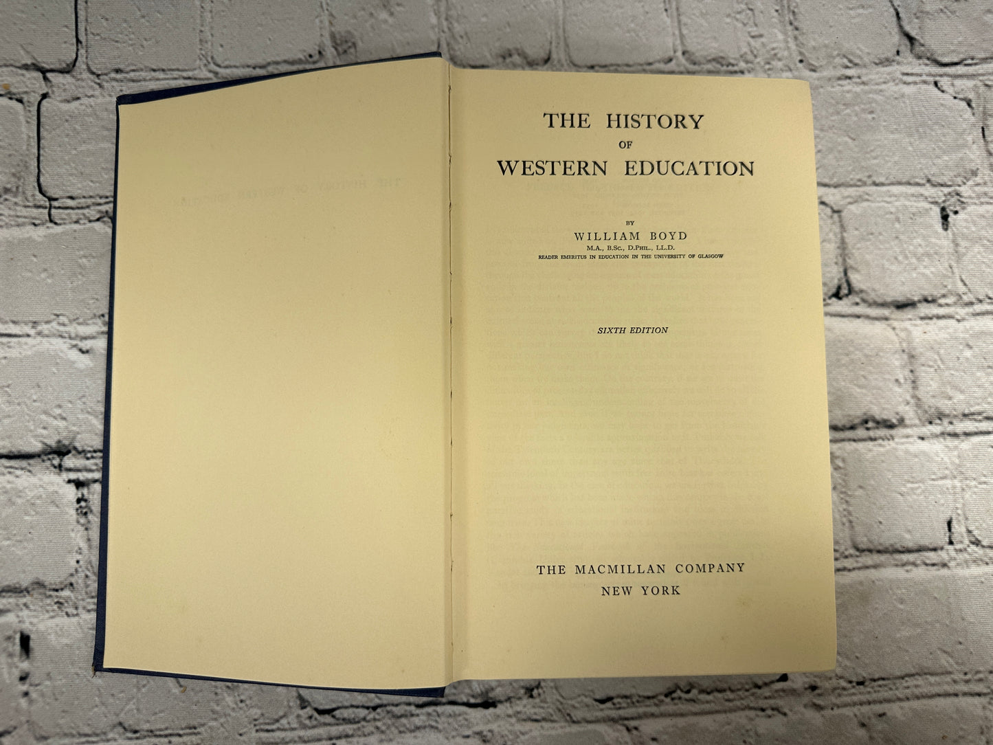 The History of Western Education by William Boyd [1959 · Sixth Edition]