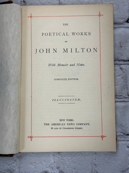 The Poetical Workfs of John Milton Memoir & Notes [Complete Edition · 1800s]