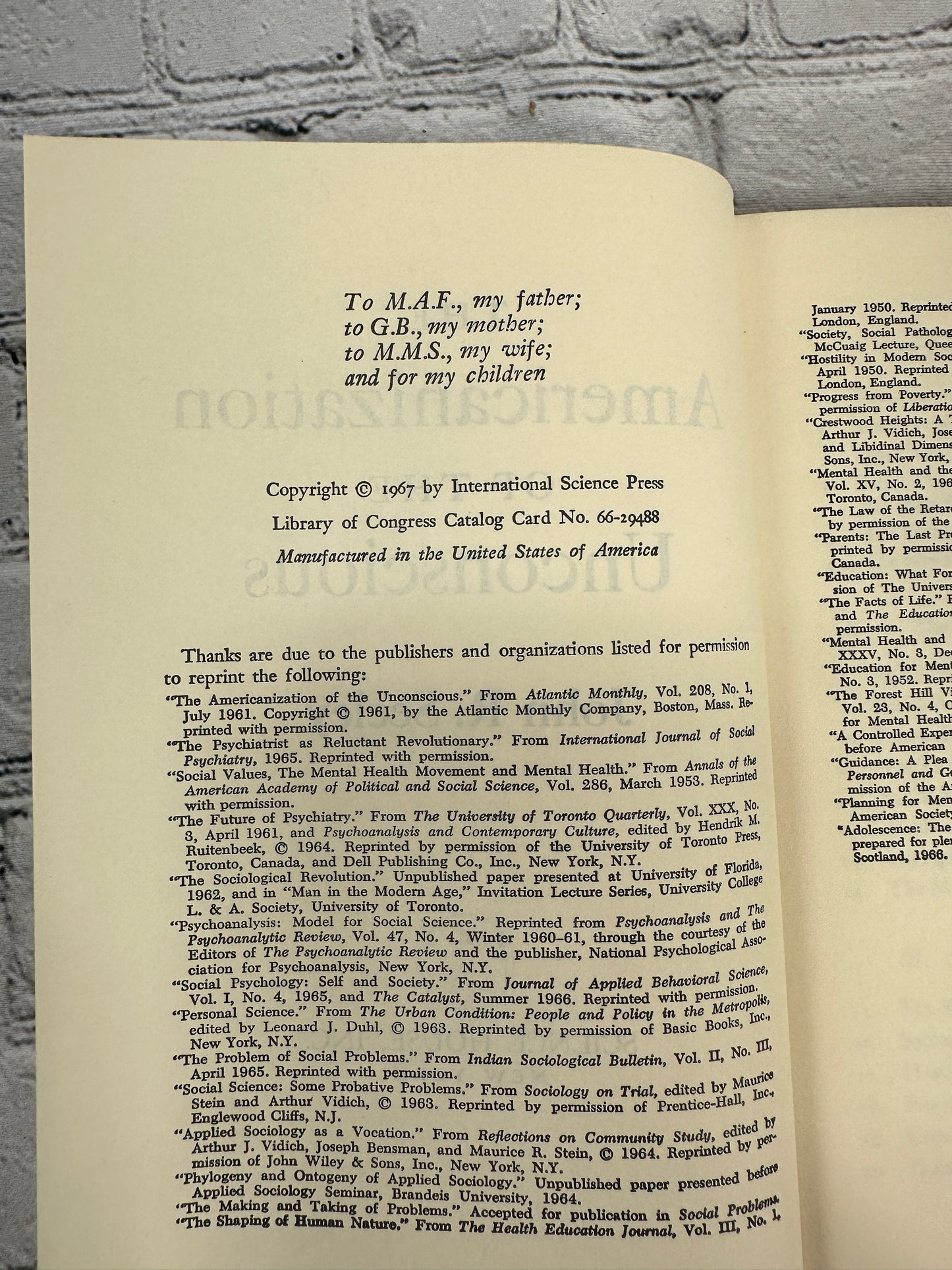 The Americanization of the Unconscious, by John R. Seeley [1967 · 1st edition]