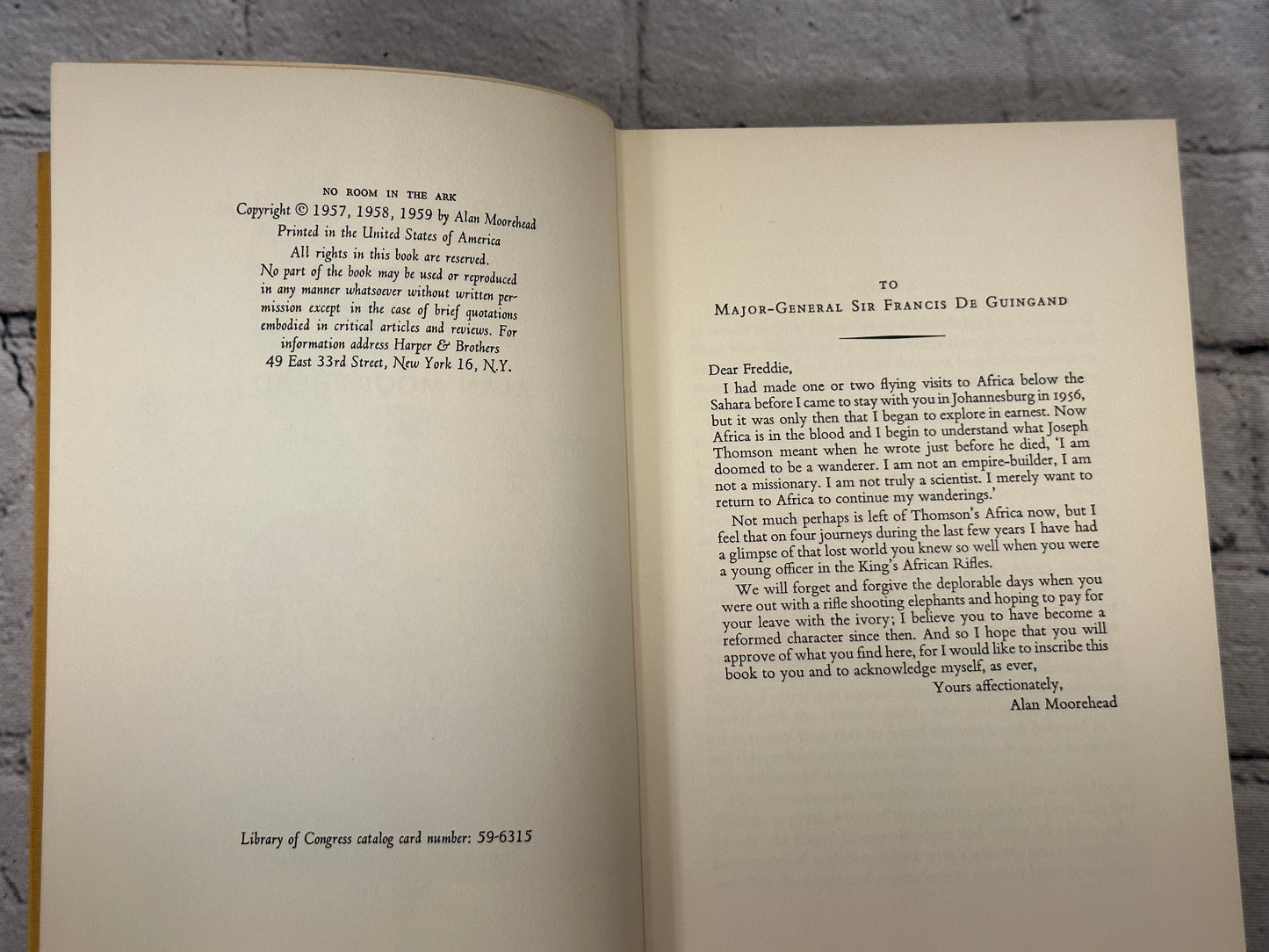 No Room in the Ark by Alan Moorehead [1959 · Book Club Edition]