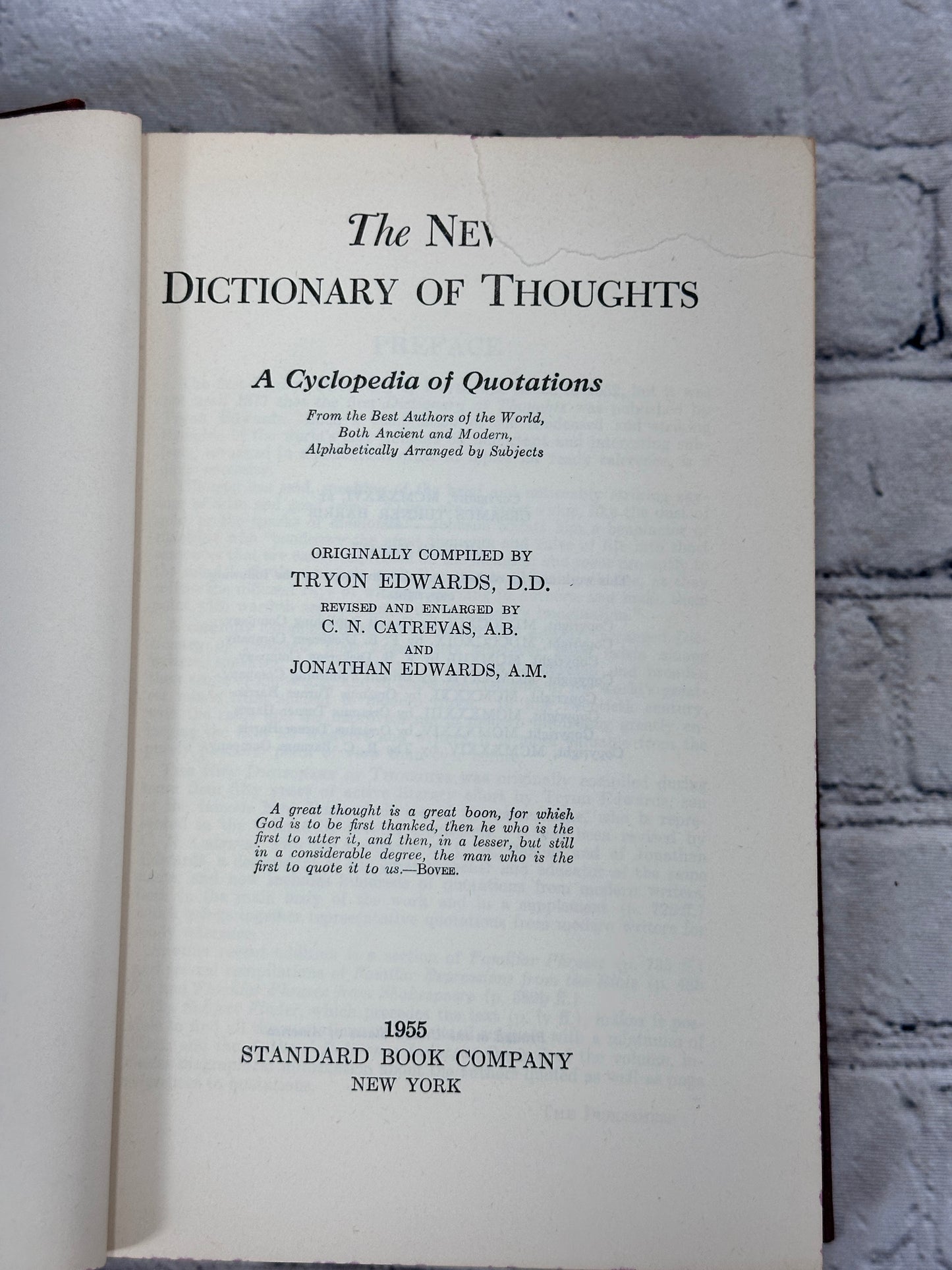 The New Dictionary Of Thoughts [Revised & Enlarged · 1955]