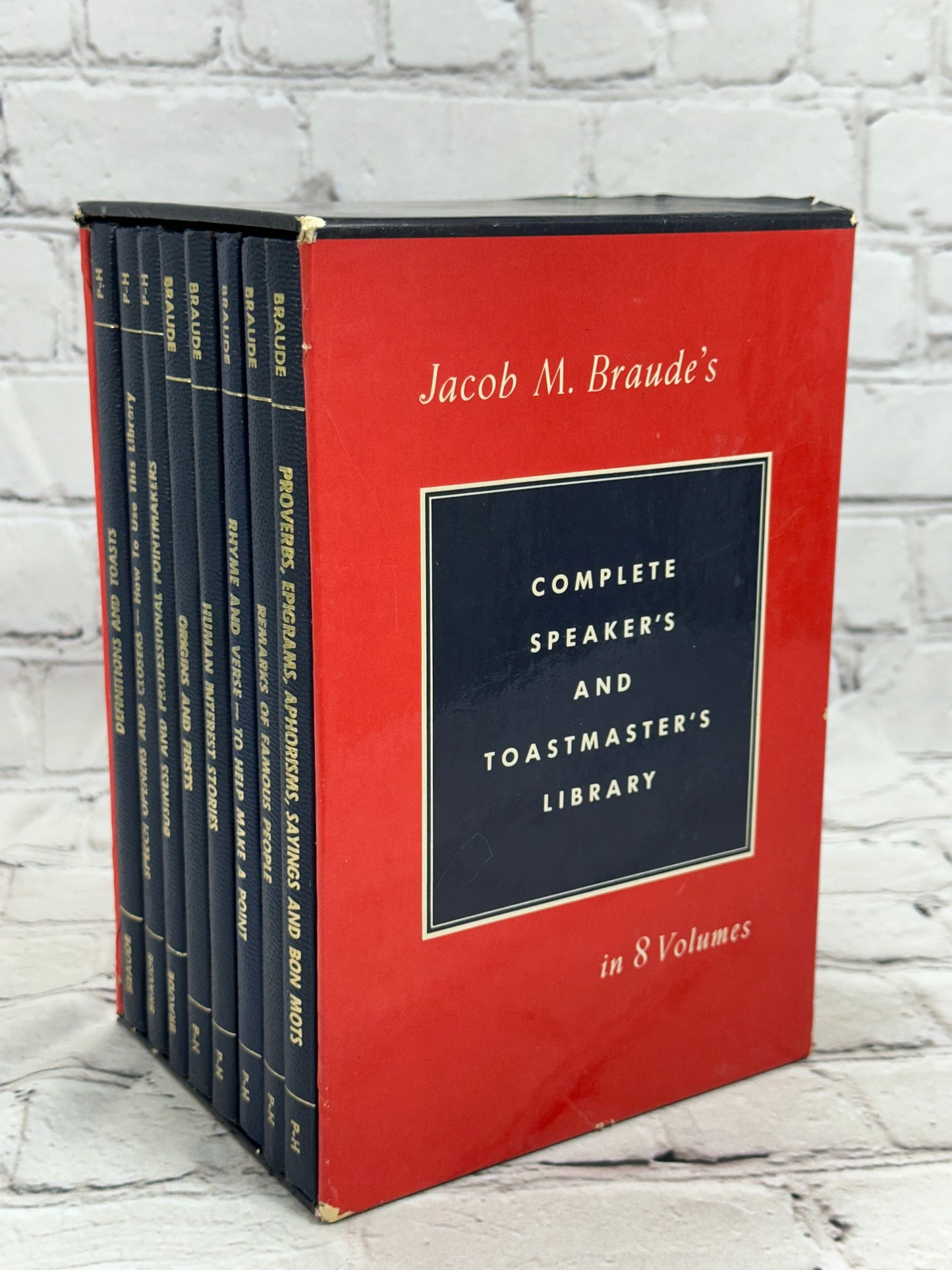 Jacob M Braude's Complete Speakers Toastmasters Library in 8 Volumes [Boxed Set]