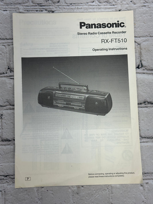 Panasonic RX-FT510 [ Sterio Cassete · Operating Instructions · Manual]