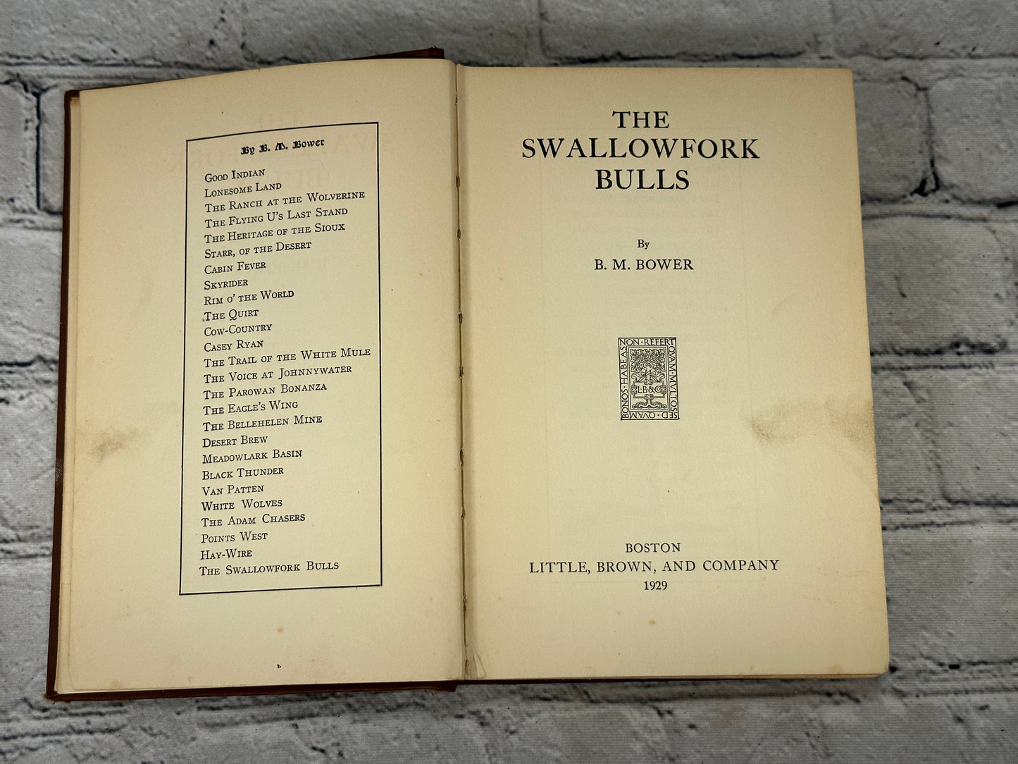 The Swallowfork Bulls & B.M. Blower (1929 · 1st Edition · 1st Print)