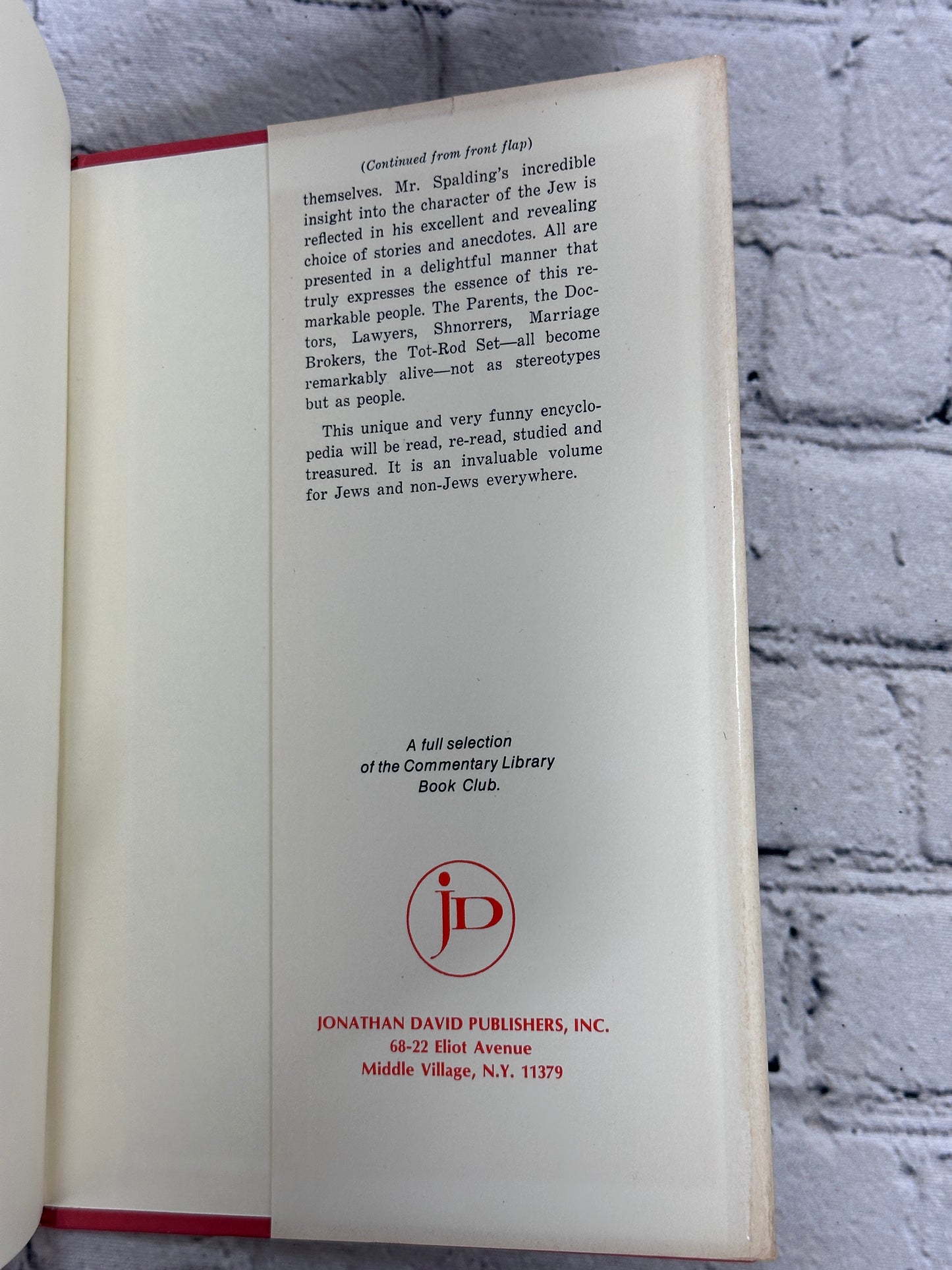 Encyclopedia of Jewish Humor: From Biblical Times to the Modern Age by Henry D. Spalding [1989]