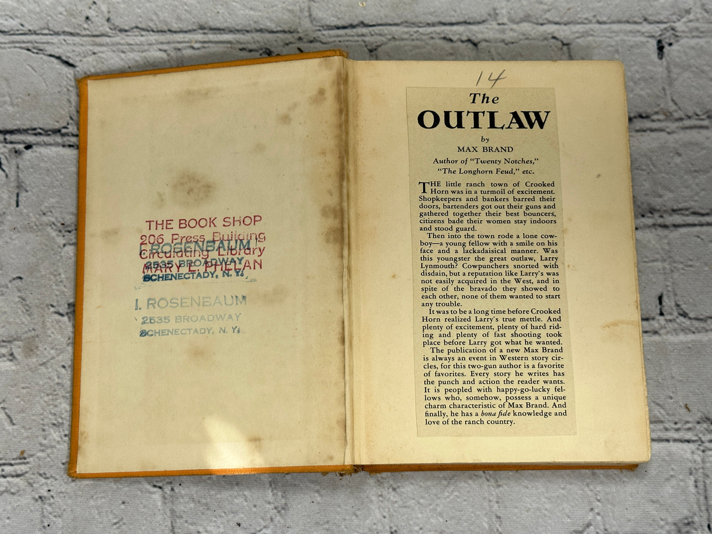 The Outlaw by Max Brand [1933 · Third Printing]