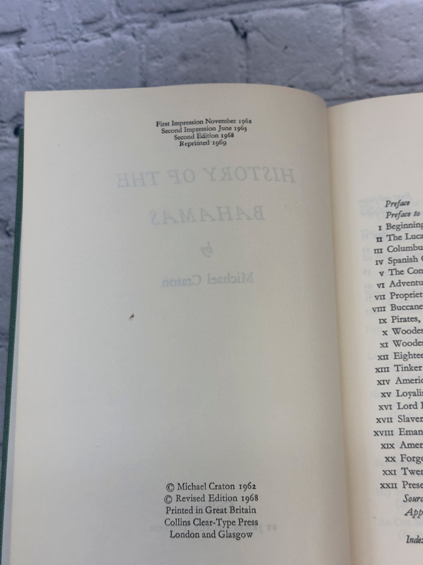 A History of the Bahamas by Michael Craton [1969]