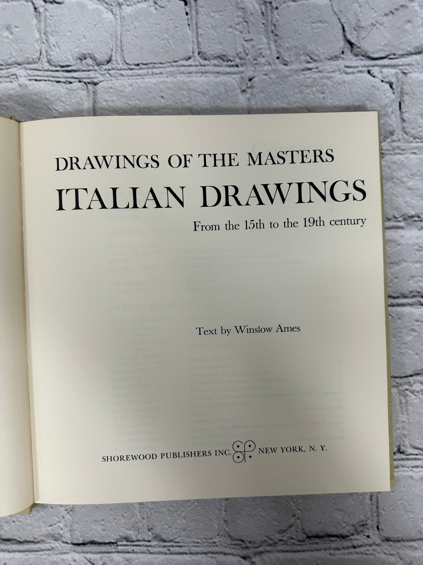 Italian Drawings from the 15th to the 19th Century by Winslow Ames [1963]