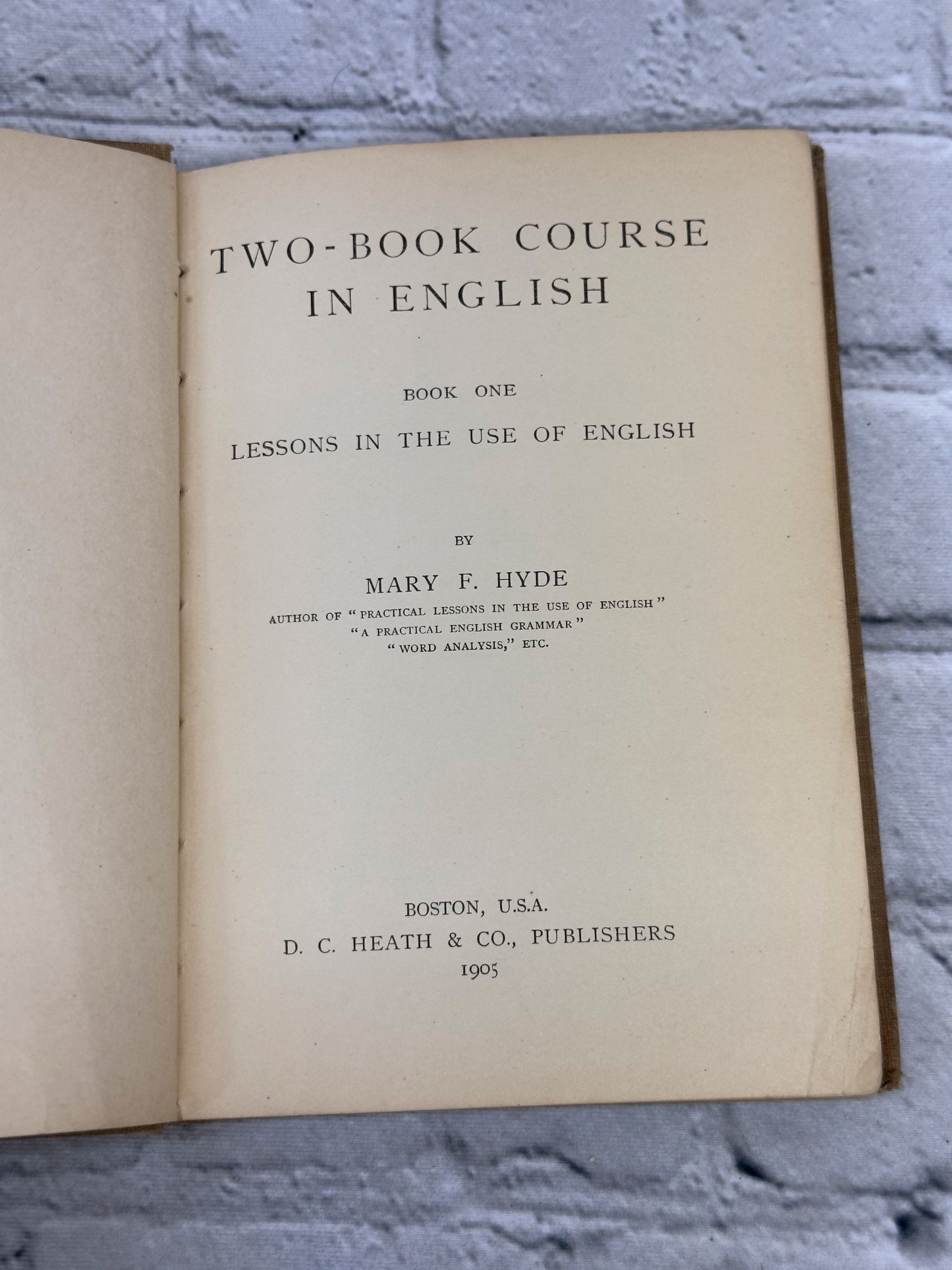 Two Book Course in English Book One by Mary Hyde [1905]