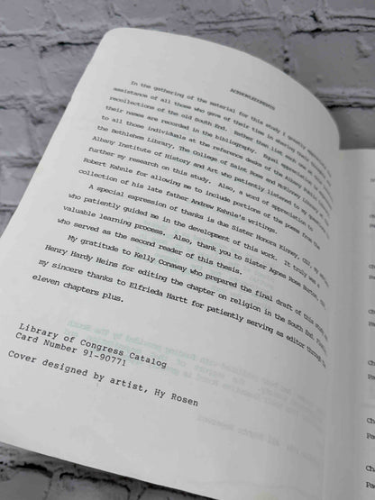 The Texture of a Neighborhood: Albany's South End 1880-1940 by Virginia B. Bowers, 1991 paperback - acknowledgments page