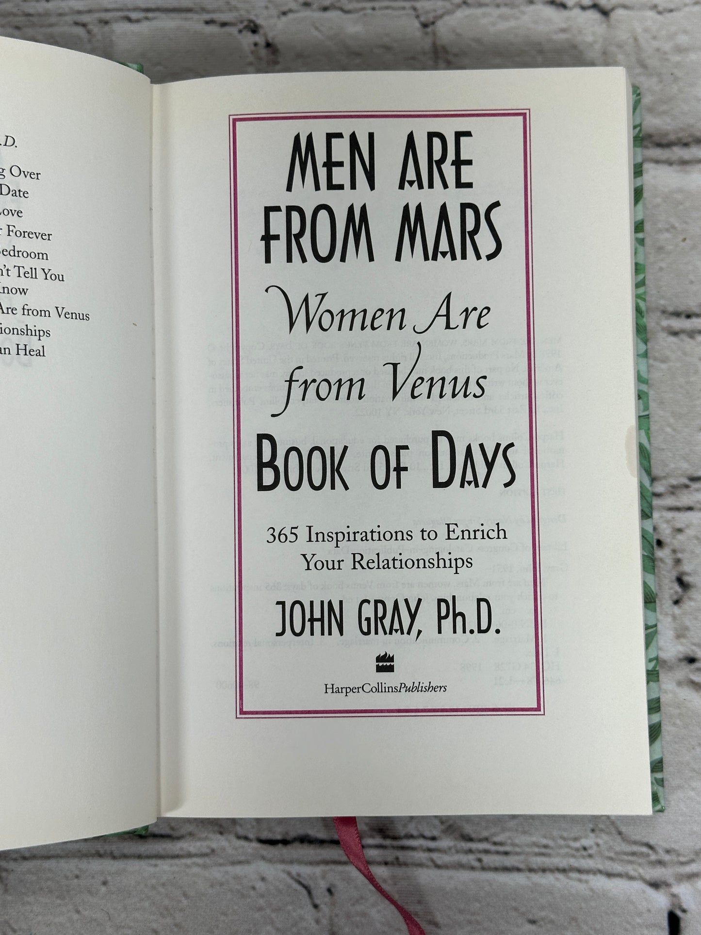 Men Are from Mars Women Are from Venus Book of Days 365 Inspiration [1998]