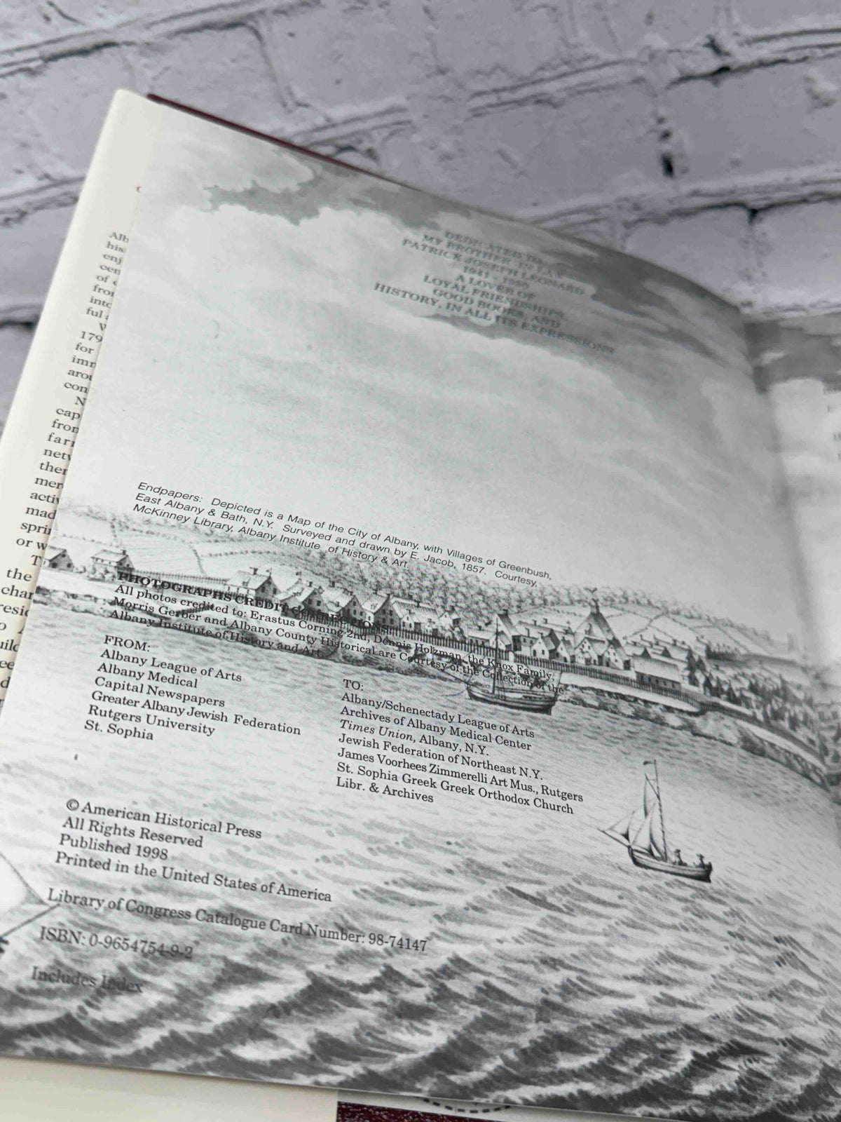 Albany: Capital City on the Hudson by John J. McEneny, 1998 hardcover - copyright page