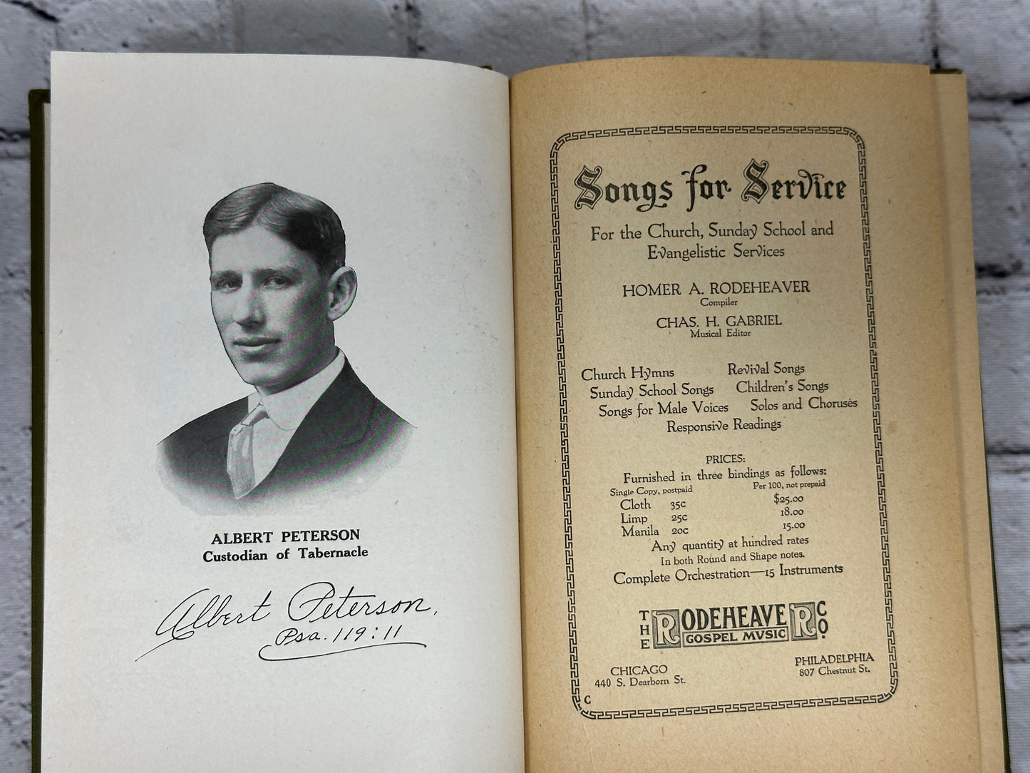 Songs For Service [Special Tabernacle Edition · Early 1900s]