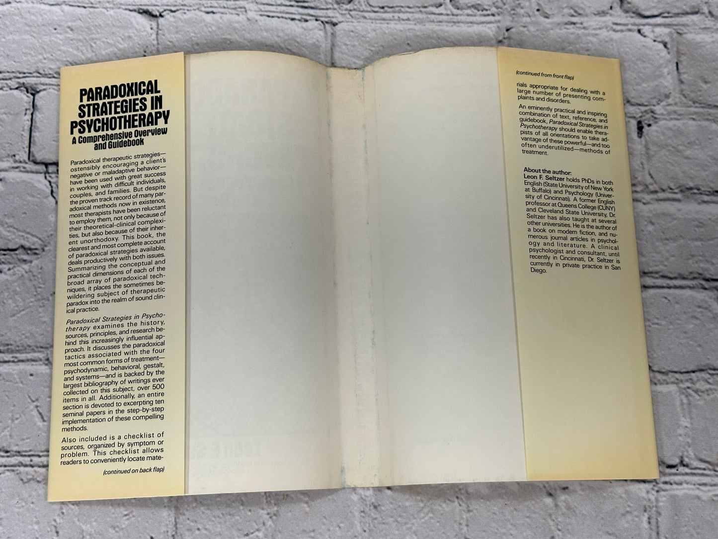 Paradoxical Strategies in Psychotherapy by Leon F. Seltzer [1986 · 2nd Printing]