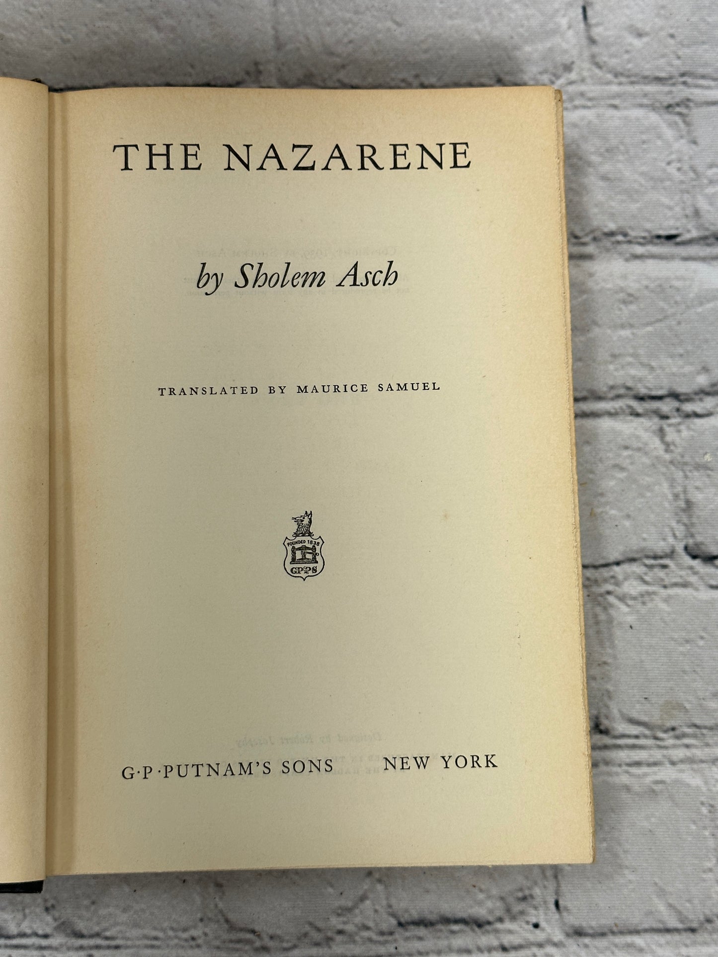 The Nazarene by Sholem Asch, Translated by Maurice Samuel [1939]