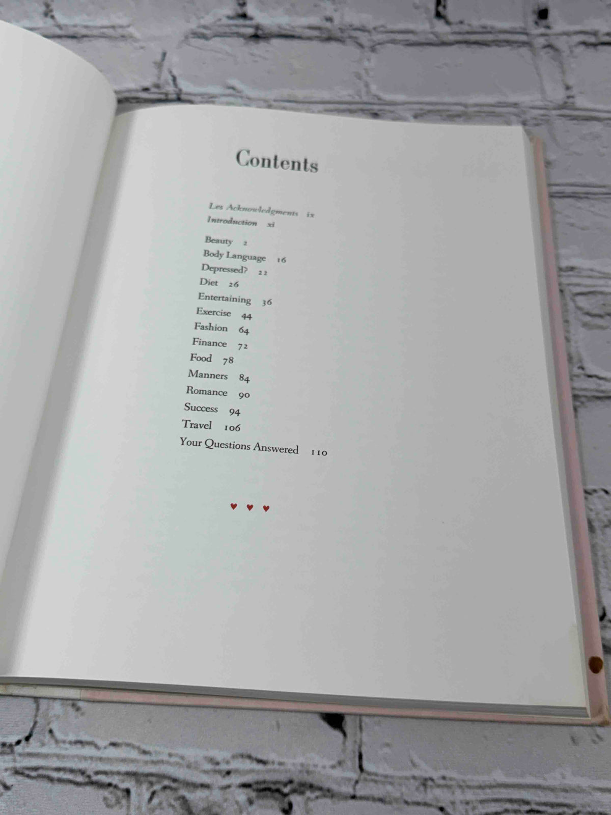Miss Piggy's Guide to Life, 1981 Knopf hardcover - contents page