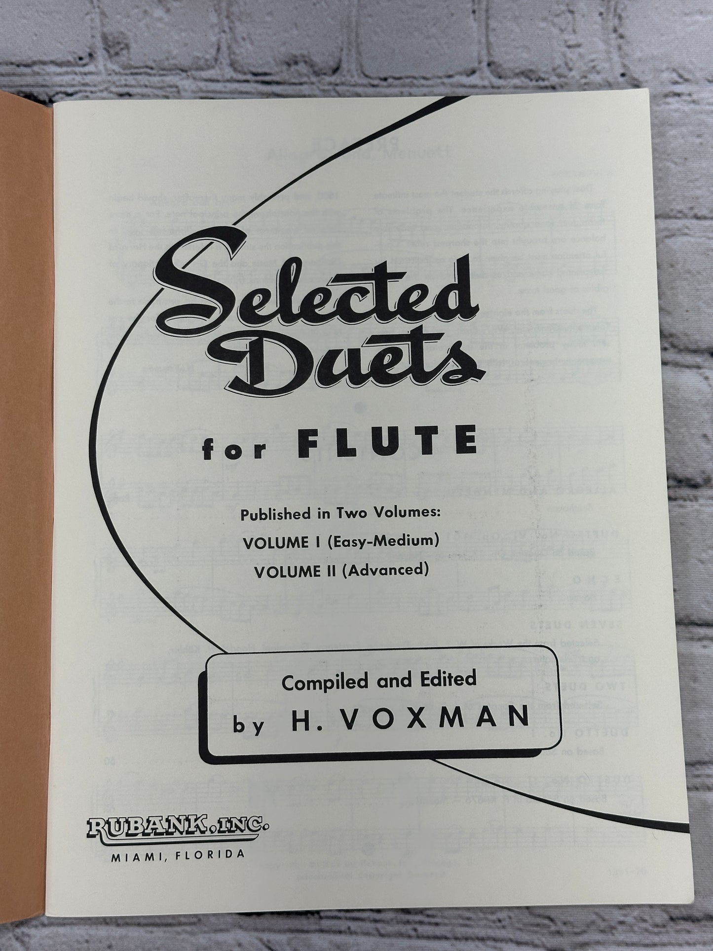 Selected Duets for Flute (Advanced) by H. Voxman [Volume 2 · Rubank · no. 178]