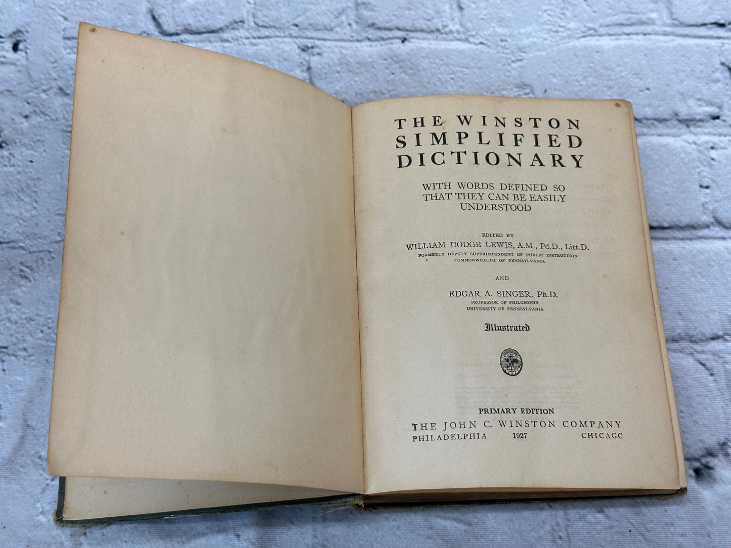 The Winston Simplified Dictionary by William Lewis [1927 · Primary Edition]